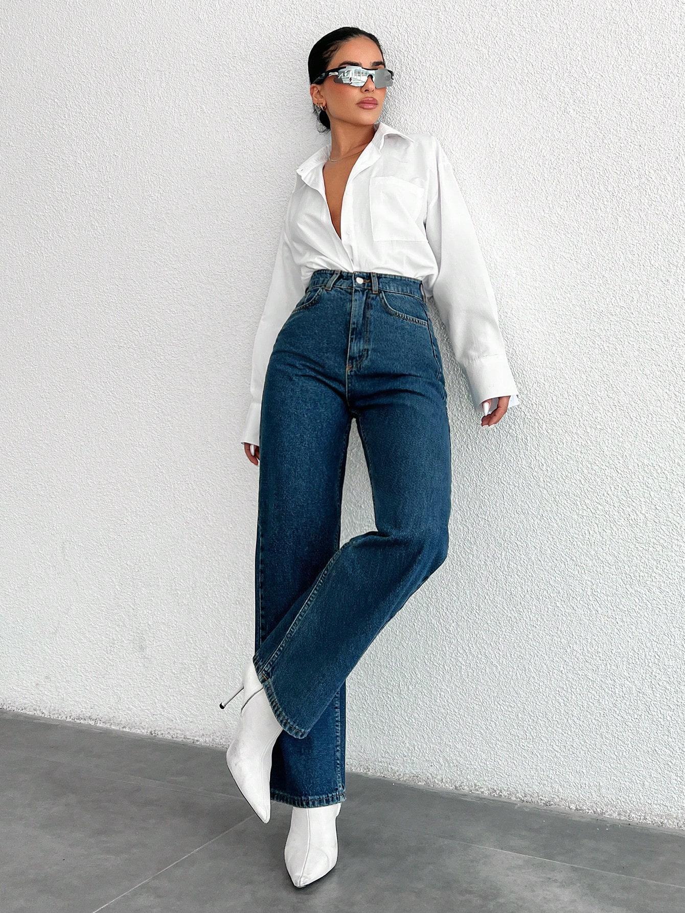 SHEIN NIEBIESKIE SPODNIE JEANS S06__XXS