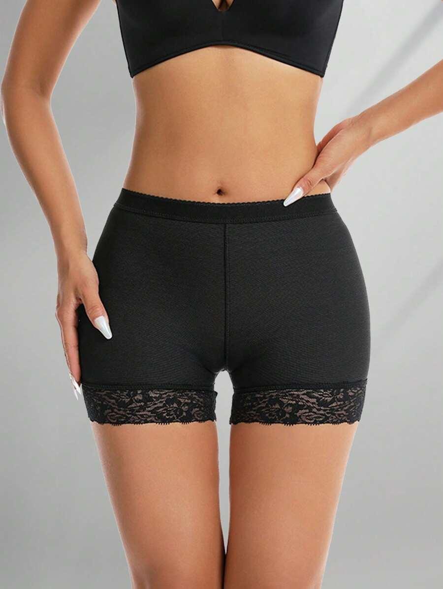 SHEIN CZARNE MODELUJĄCE SPODENKI S09__L