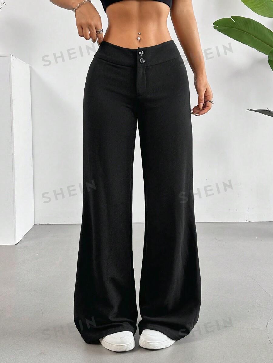 SHEIN CZARNE SPODNIE PROSTA NOGAWKA S06__M