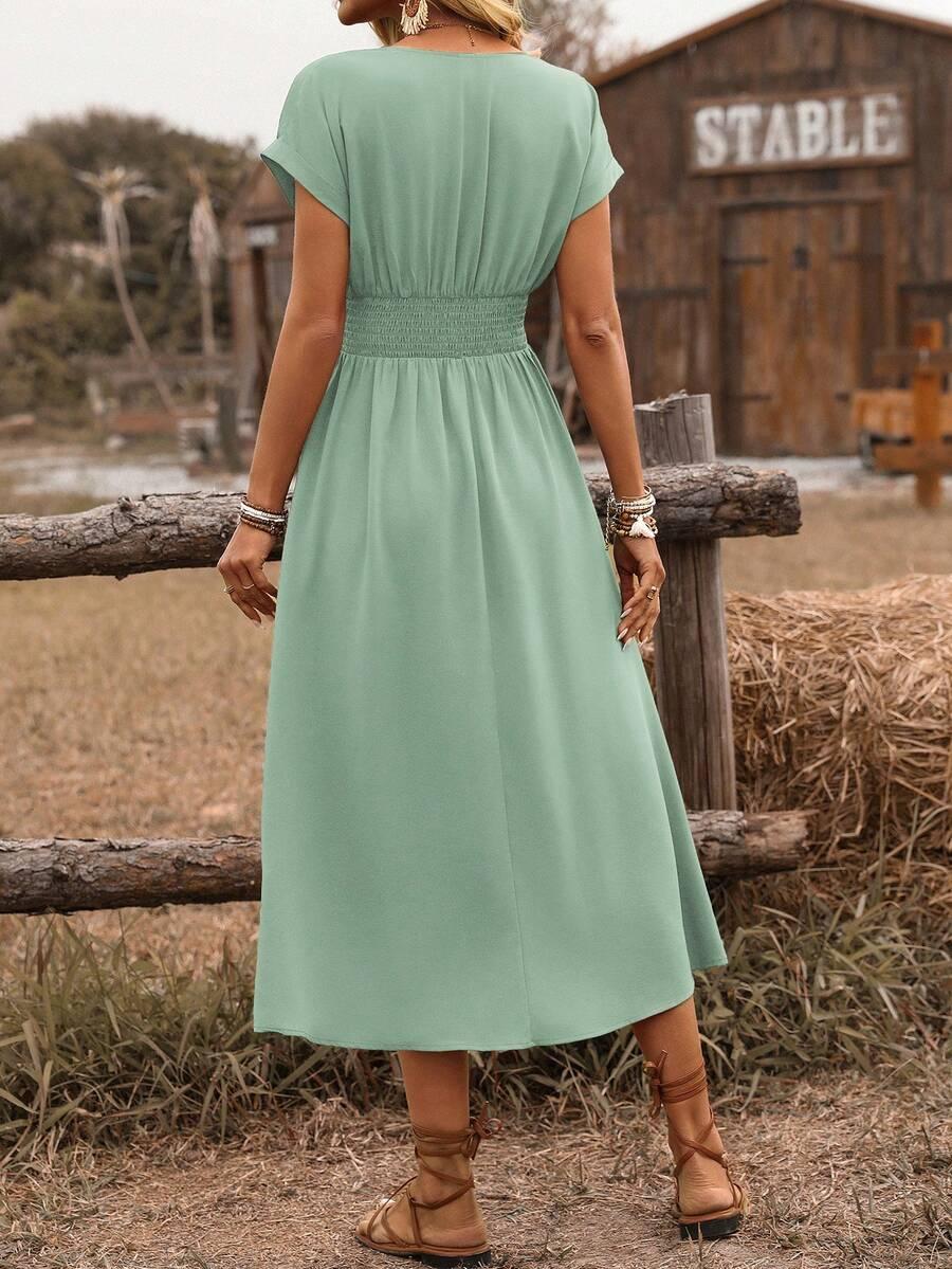 SHEIN MIDI SUKIENKA MARSZCZENIE TWIST PK01__L