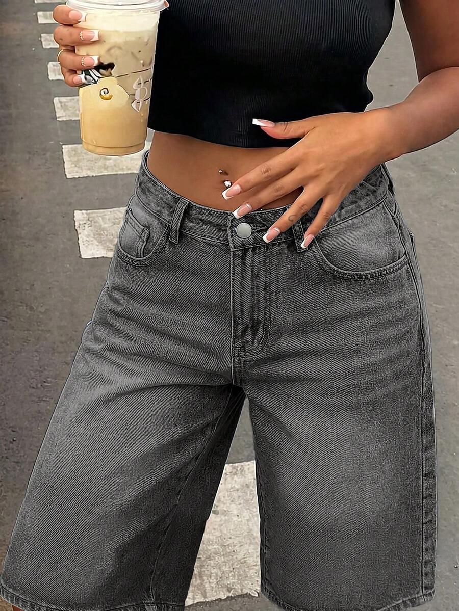 SHEIN SZARE SPODENKI JEANS S06__S