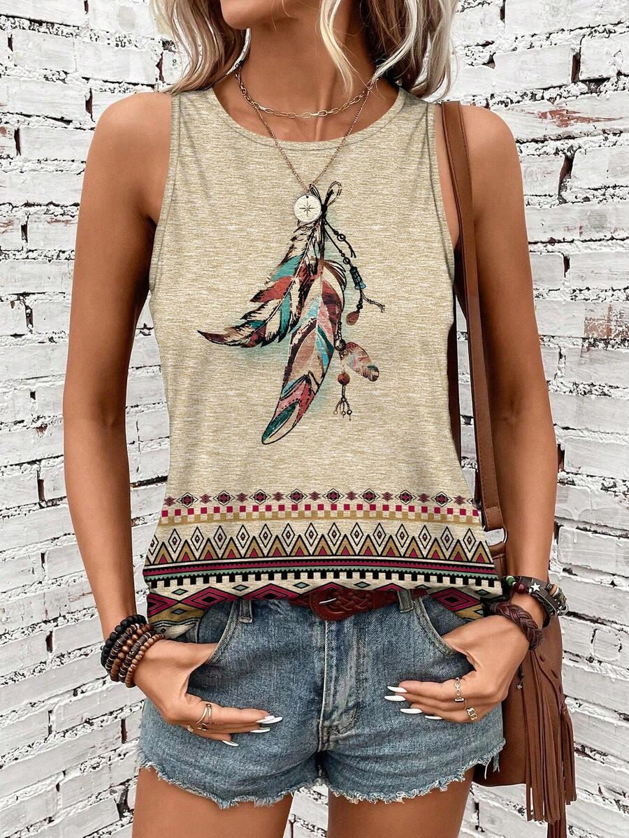 SHEIN BLUZKA BEZ RĘKAWÓW WZÓR PRINT S06__S