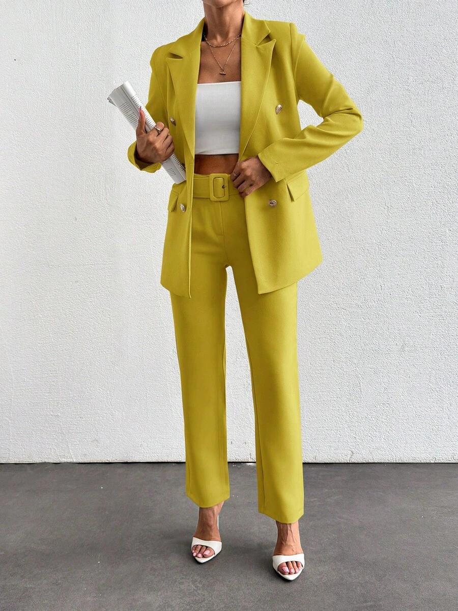 WOMENAY FASHION DWURZĘDOWA MARYNARKA SPODNIE KOMPLET S06__L
