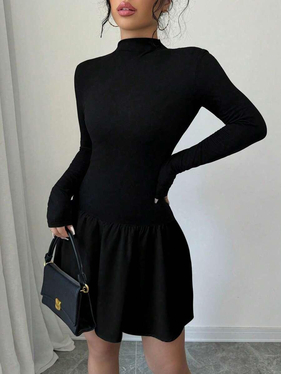 SHEIN CZARNA MINI SUKIENKA S06__S