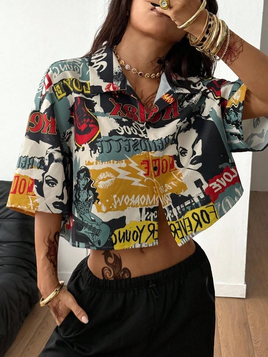 SHEIN KOSZULA KRÓTKI RĘKAW S06__L
