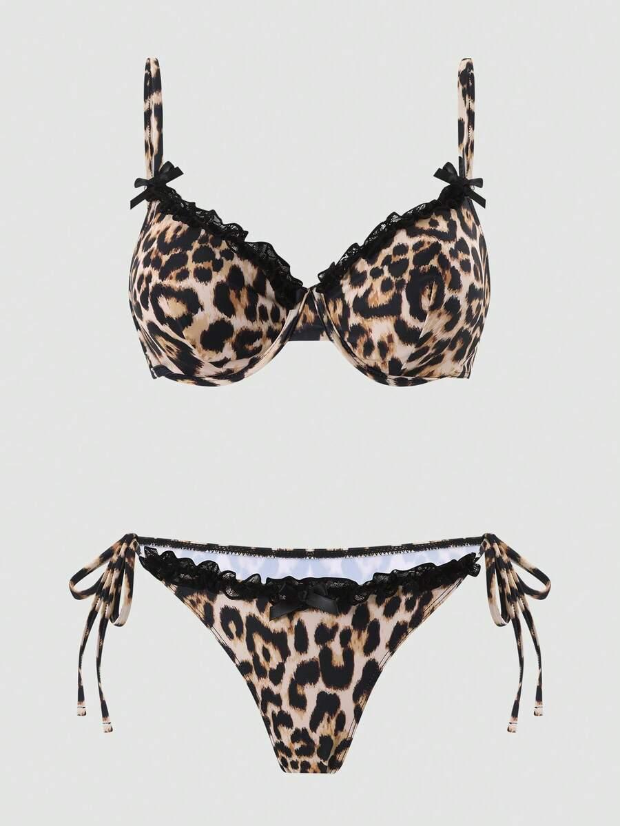 ROMWE DWUCZĘŚCIOWY STRÓJ KĄPIELOWY ANIMAL PRINT S09__L