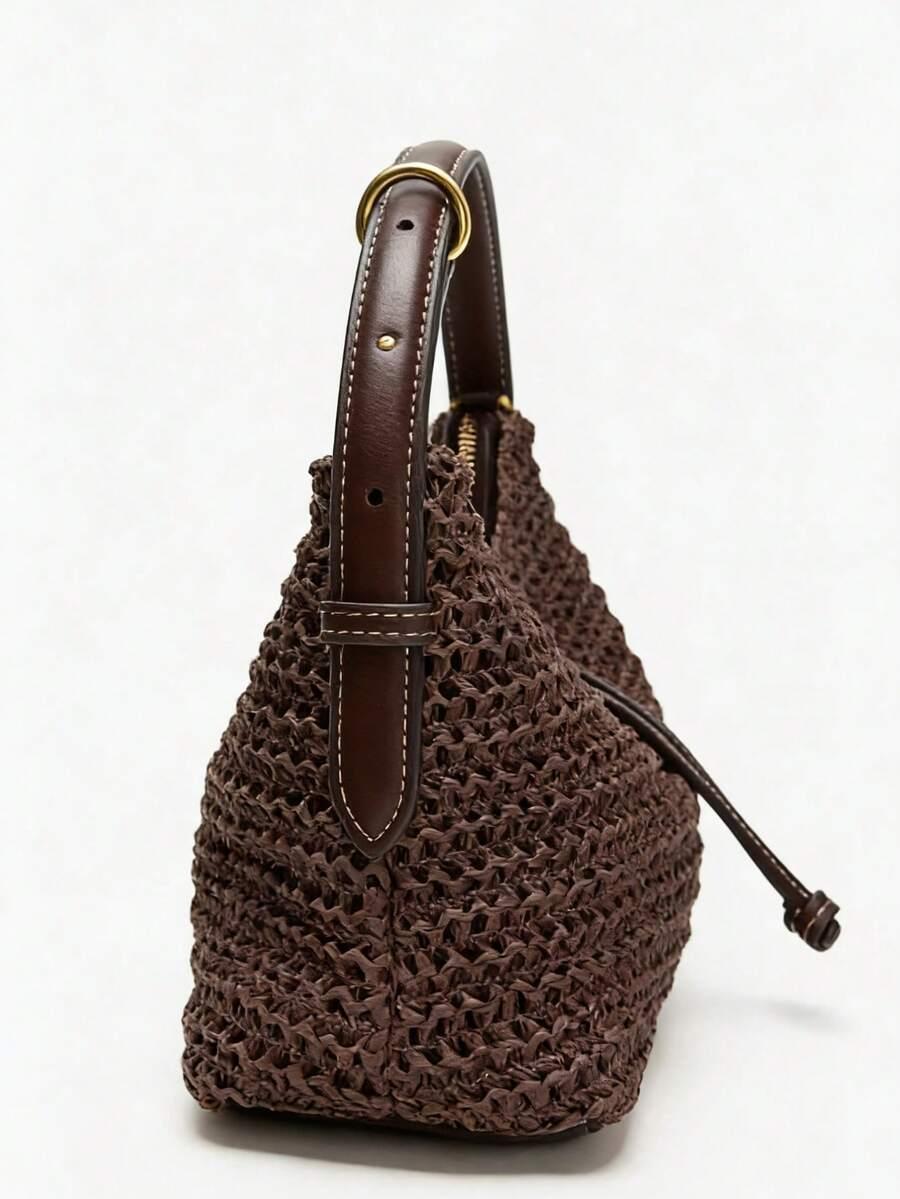 SHEIN BRĄZOWA TOREBKA ZAMEK S07__22X10X16,5CM
