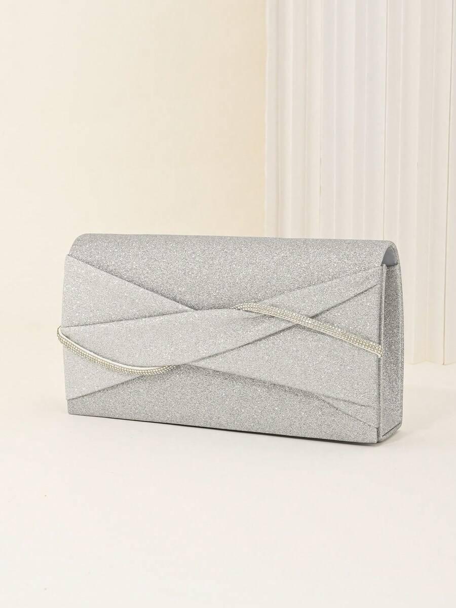 SHEIN SREBRNA KOPERTÓWKA ZDOBIENIE CYRKONIE S07__22X4,5X12,5CM
