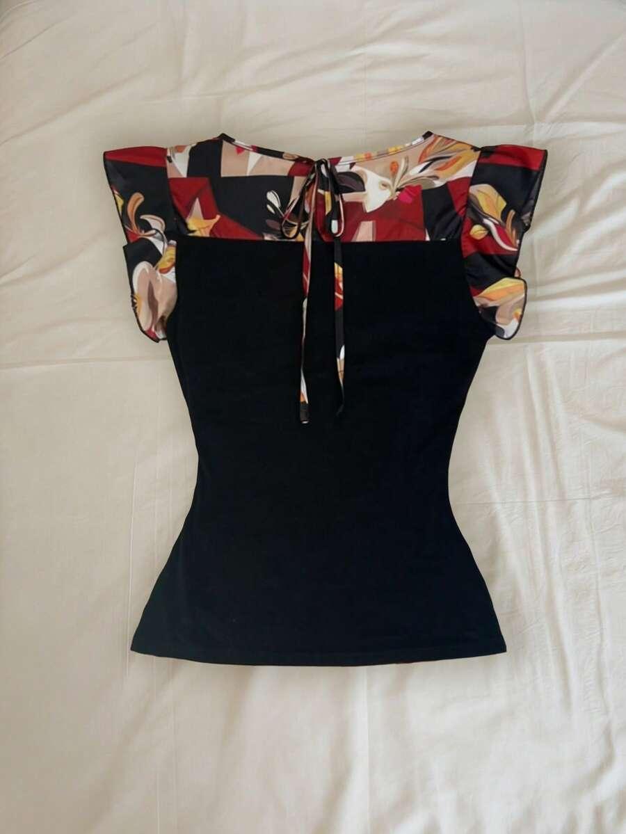 SHEIN BLUZKA Z KRÓTKIM RĘKAWEM S06__S