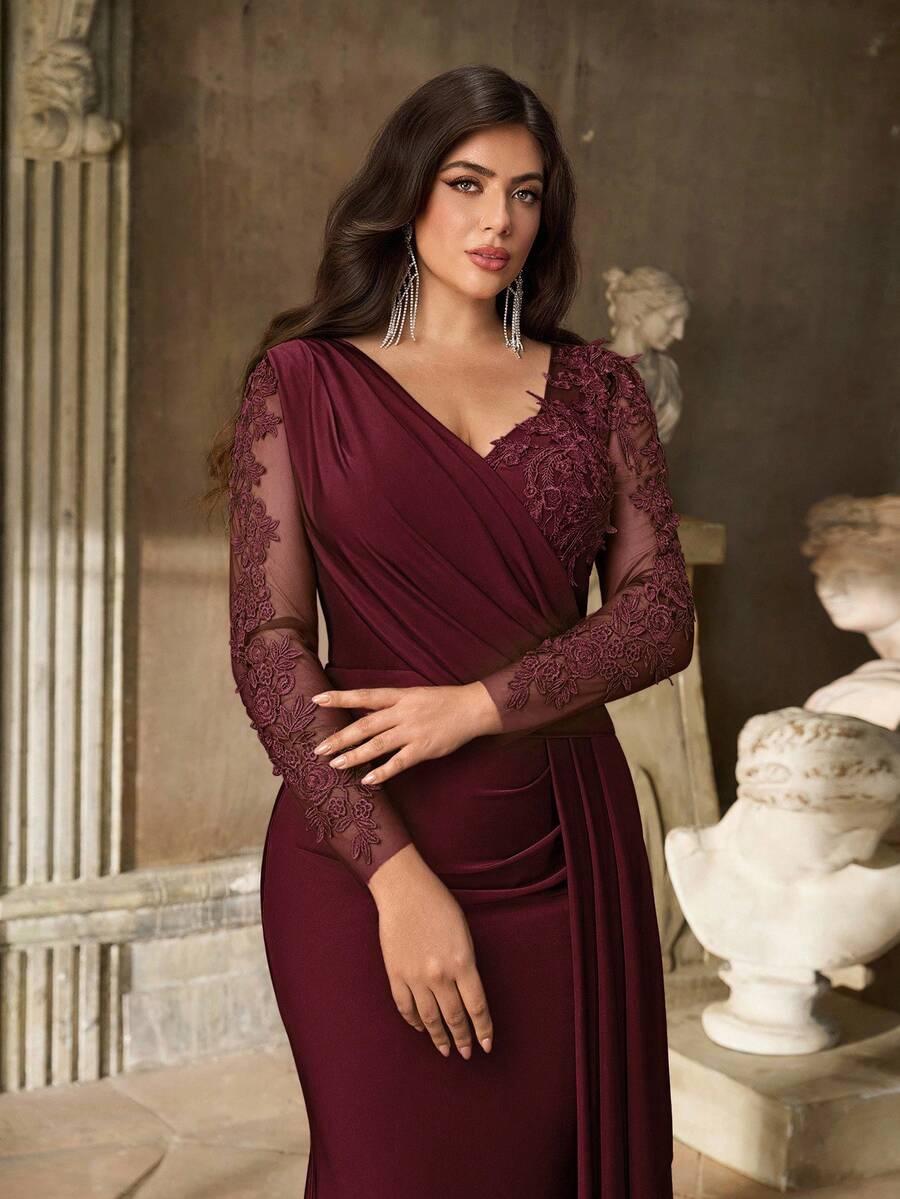 SHEIN BORDOWA MAXI SUKIENKA S09__46