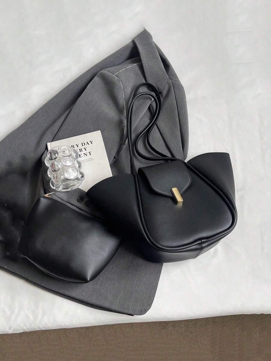 SHEIN CZARNA TOREBKA NA RAMIĘ S07__40X23 CM