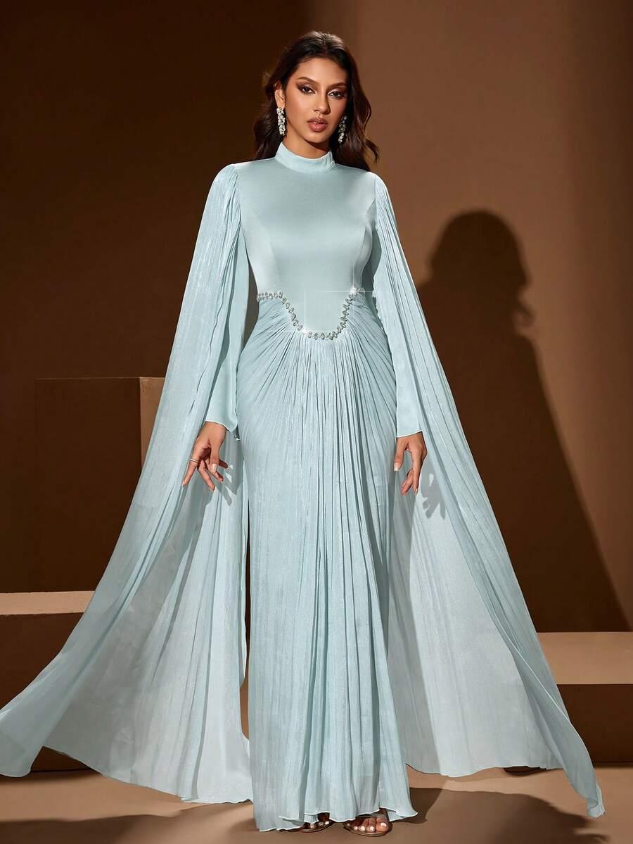 SHEIN NIEBIESKA SUKIENKA DŁUGI RĘKAW S06__L
