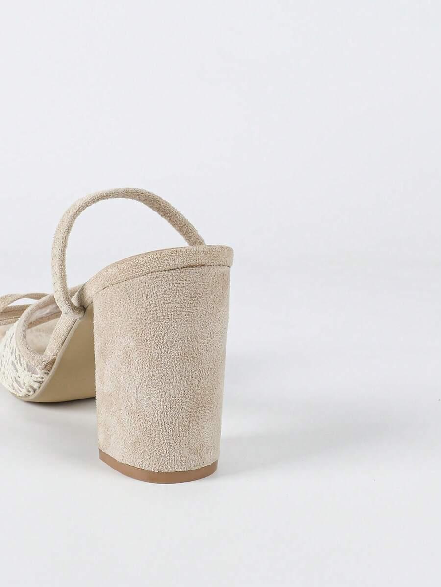 SHEIN BEŻOWE SANDAŁY KOKARDA S06__38