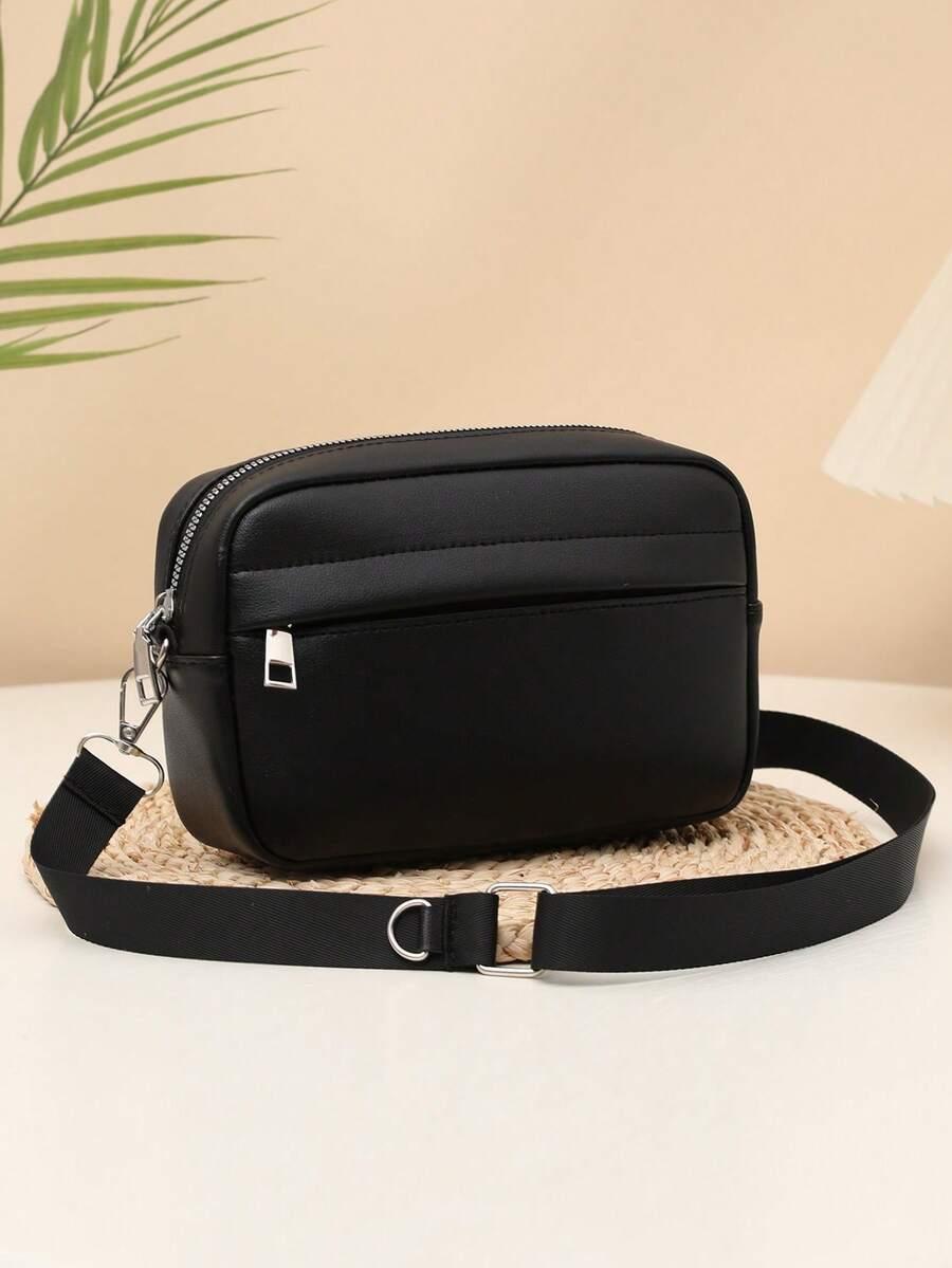 SHEIN CZARNA TOREBKA ZIP S07__13X20CM