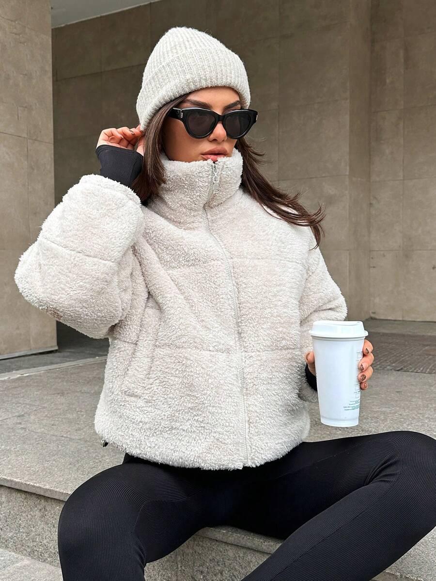 SHEIN BEŻOWA KURTKA MIŚ W01__L