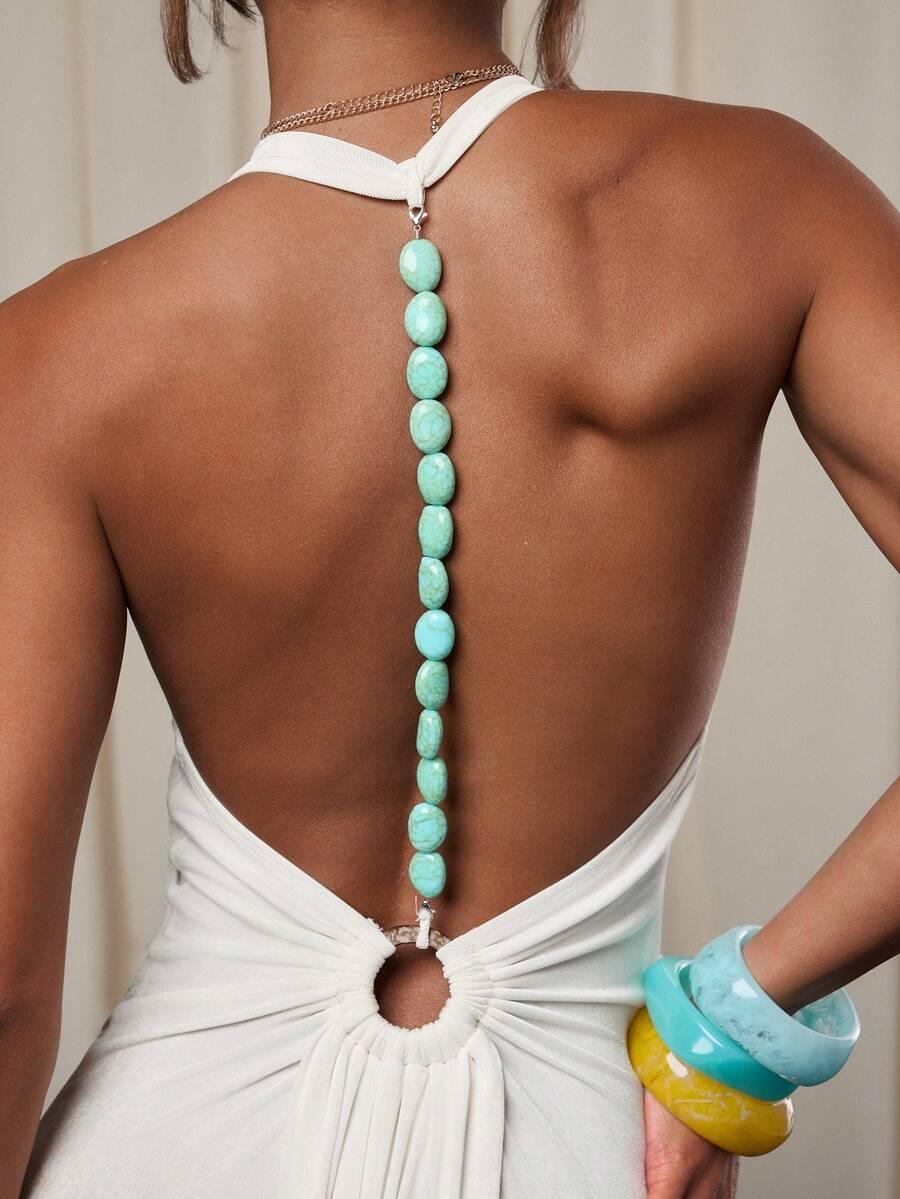 SHEIN KREMOWA MAXI SUKIENKA S06__S