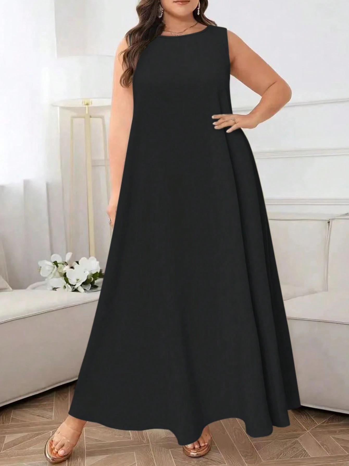 SHEIN CZARNA MAXI SUKIENKA S06__46