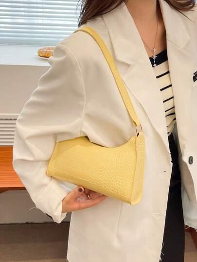 SHEIN ŻÓŁTA TOREBKA IMITACJA SKÓRY S07__24,5X6,5X16