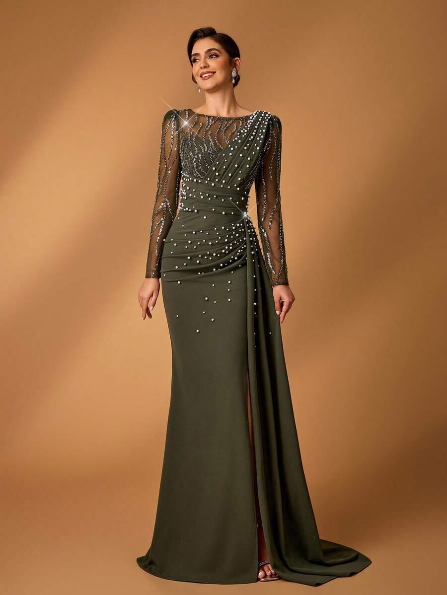 SERIN ZIELONA MAXI SUKIENKA S06__L