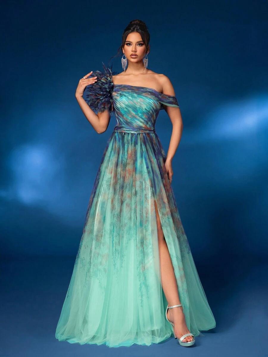 GLAMRAE KOLOROWA MAXI SUKIENKA S06__M