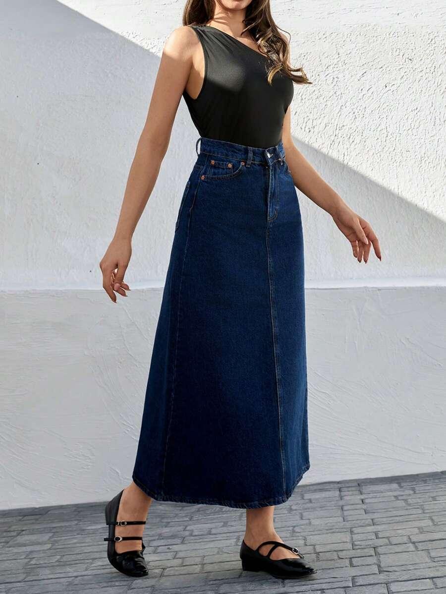 SHEIN SPÓDNICA JEANS KIESZENIE S06__M