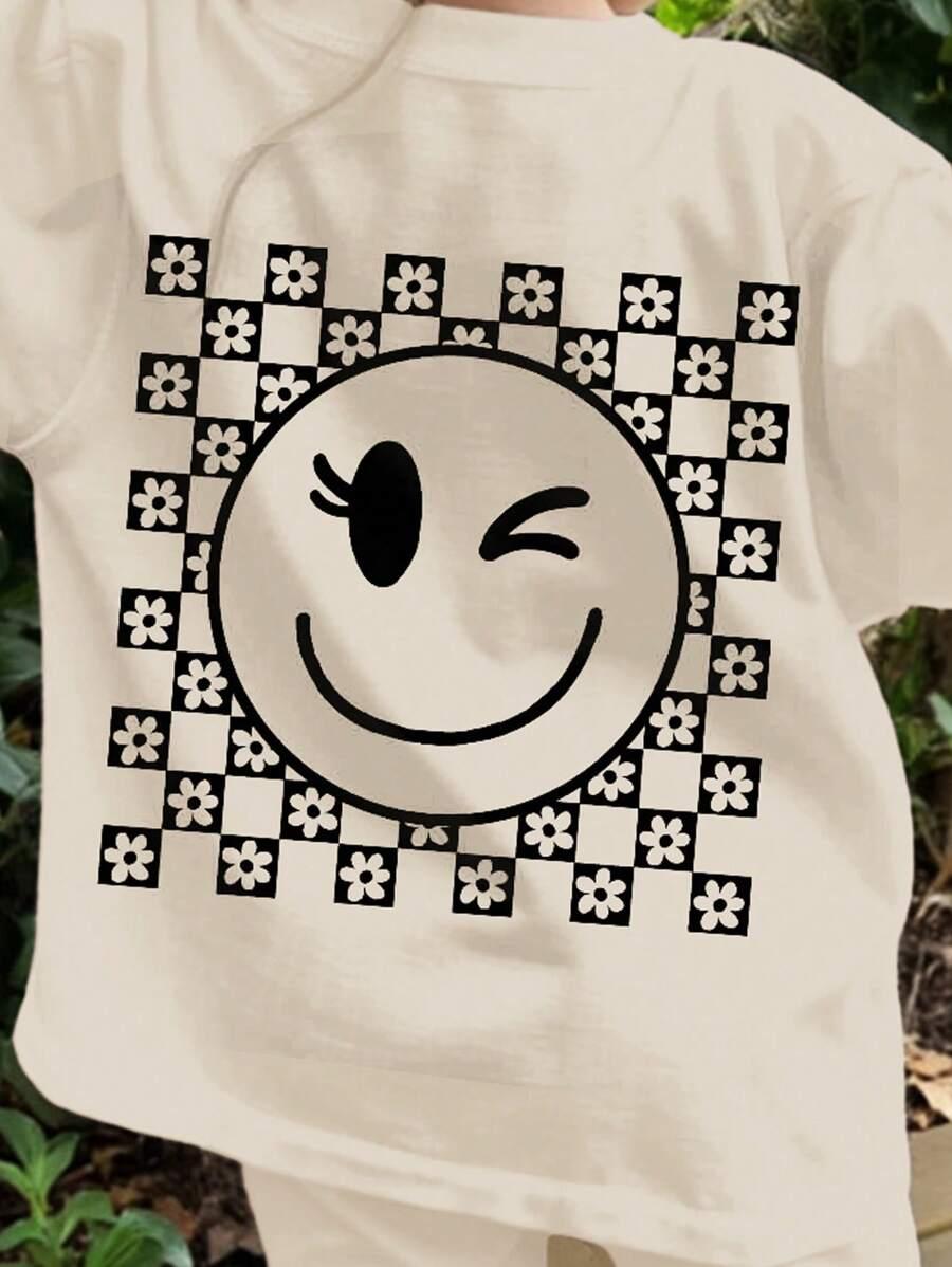 SHEIN ŻÓŁTY KOMPLET BLUZKA KOLARKI WZÓR NADRUK S06__74/80