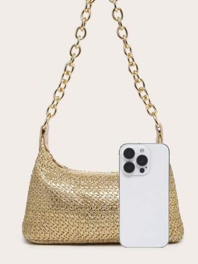 SHEIN ZŁOTA TOREBKA ŁAŃCUSZEK S07__28X13CM