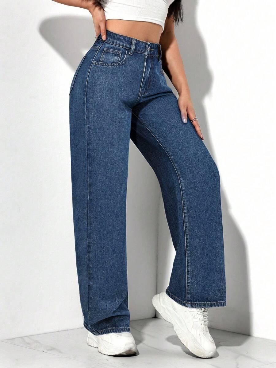 SHEIN NIEBIESKIE SPODNIE JEANS S06__S