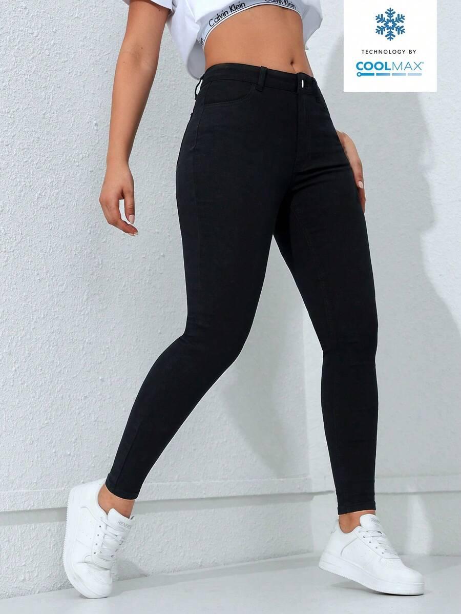 SHEIN CZARNE SPODNIE RURKI JEANS S06__XS