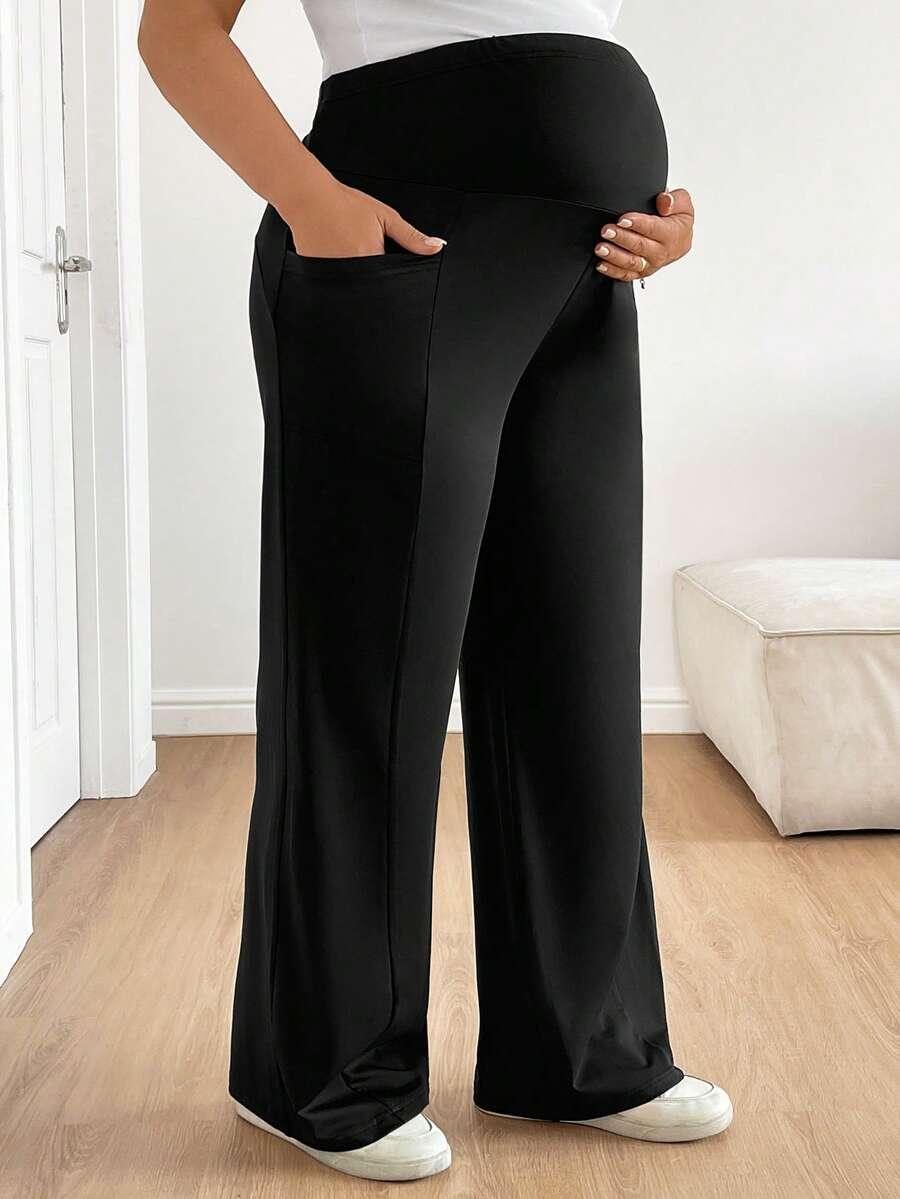 PLUSSIVA CZARNE SPODNIE CIĄŻOWE S06__52