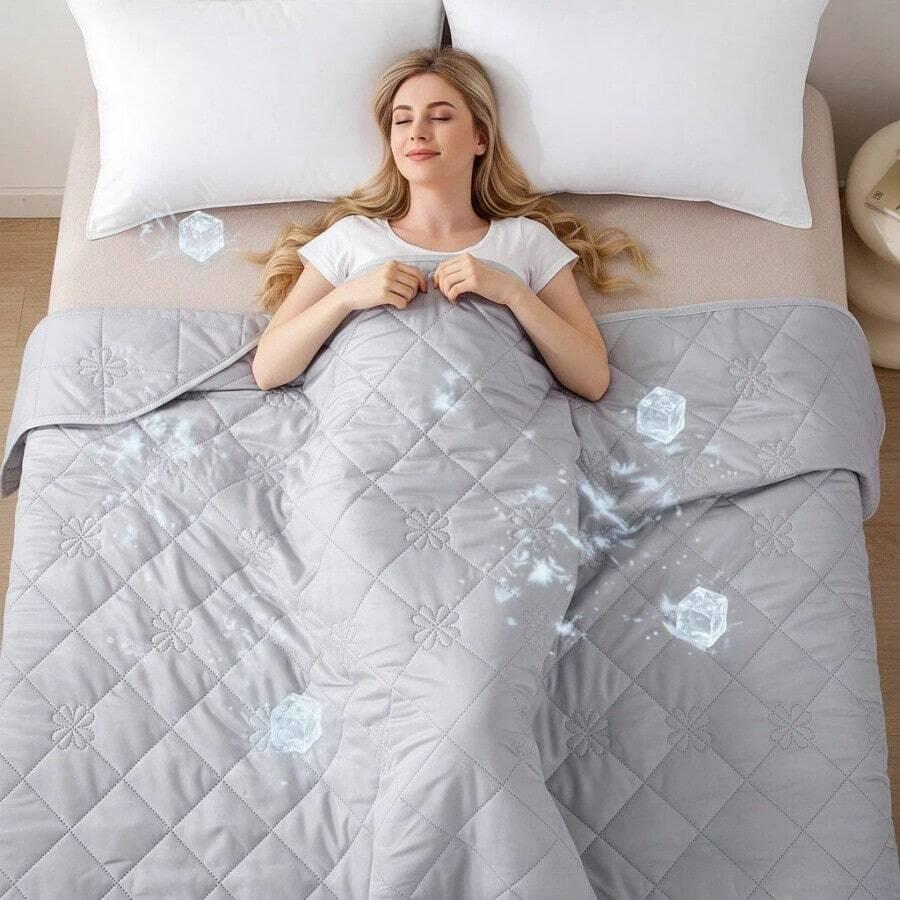SHEIN SZARA CIENKA KOŁDRA S07__100X150CM