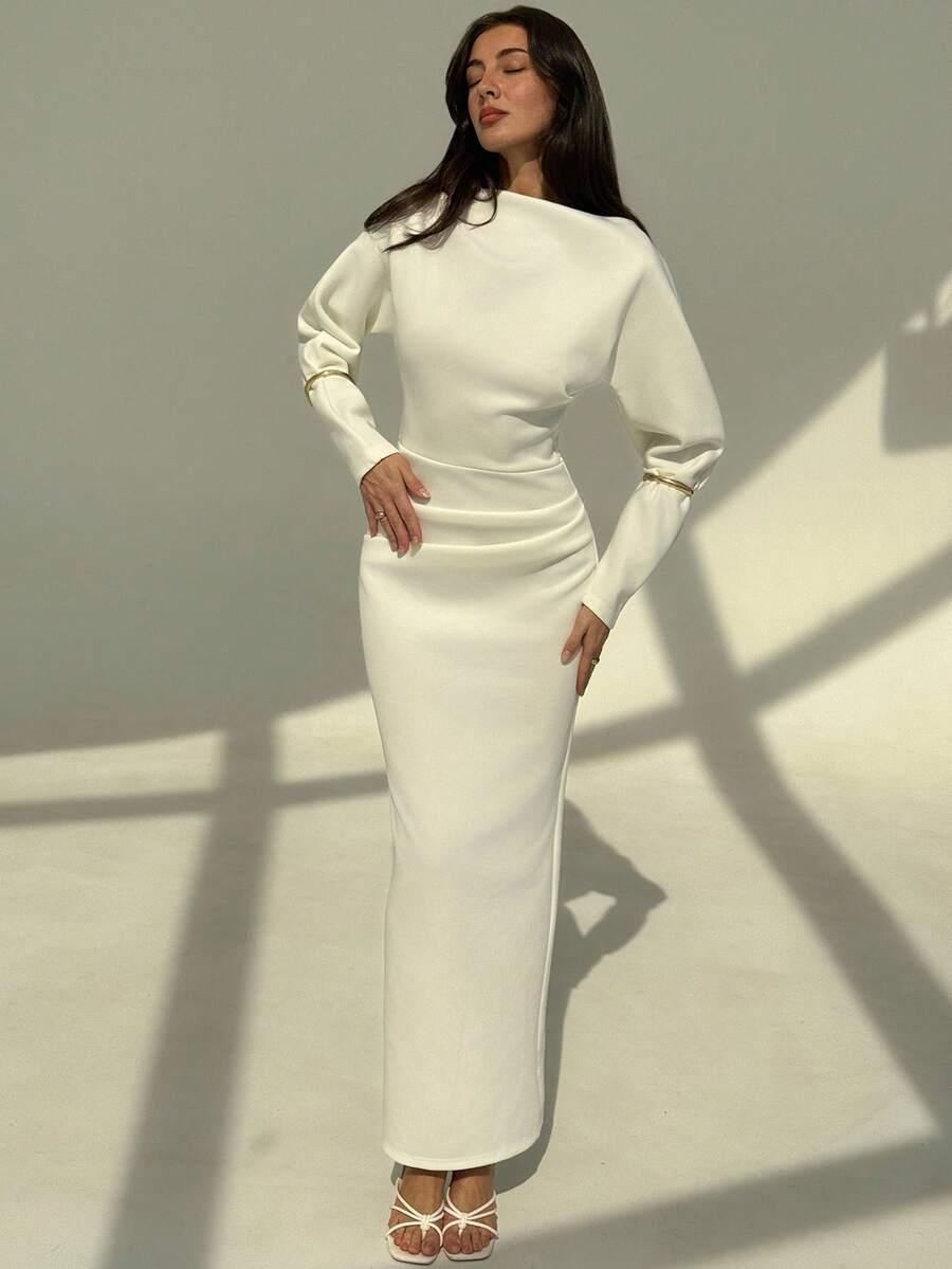SHEIN BIAŁA MAXI SUKIENKA S06__M