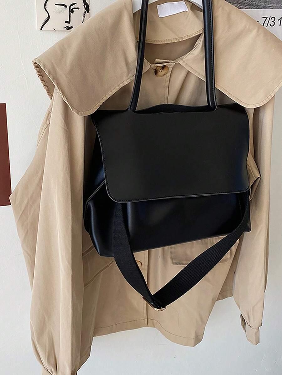 SHEIN CZARNA TORBA ZATRZASK S07__31X25