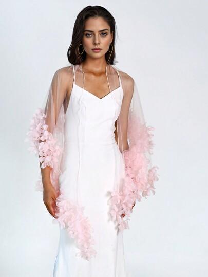SHEIN RÓŻOWY SZAL KWIATY S07