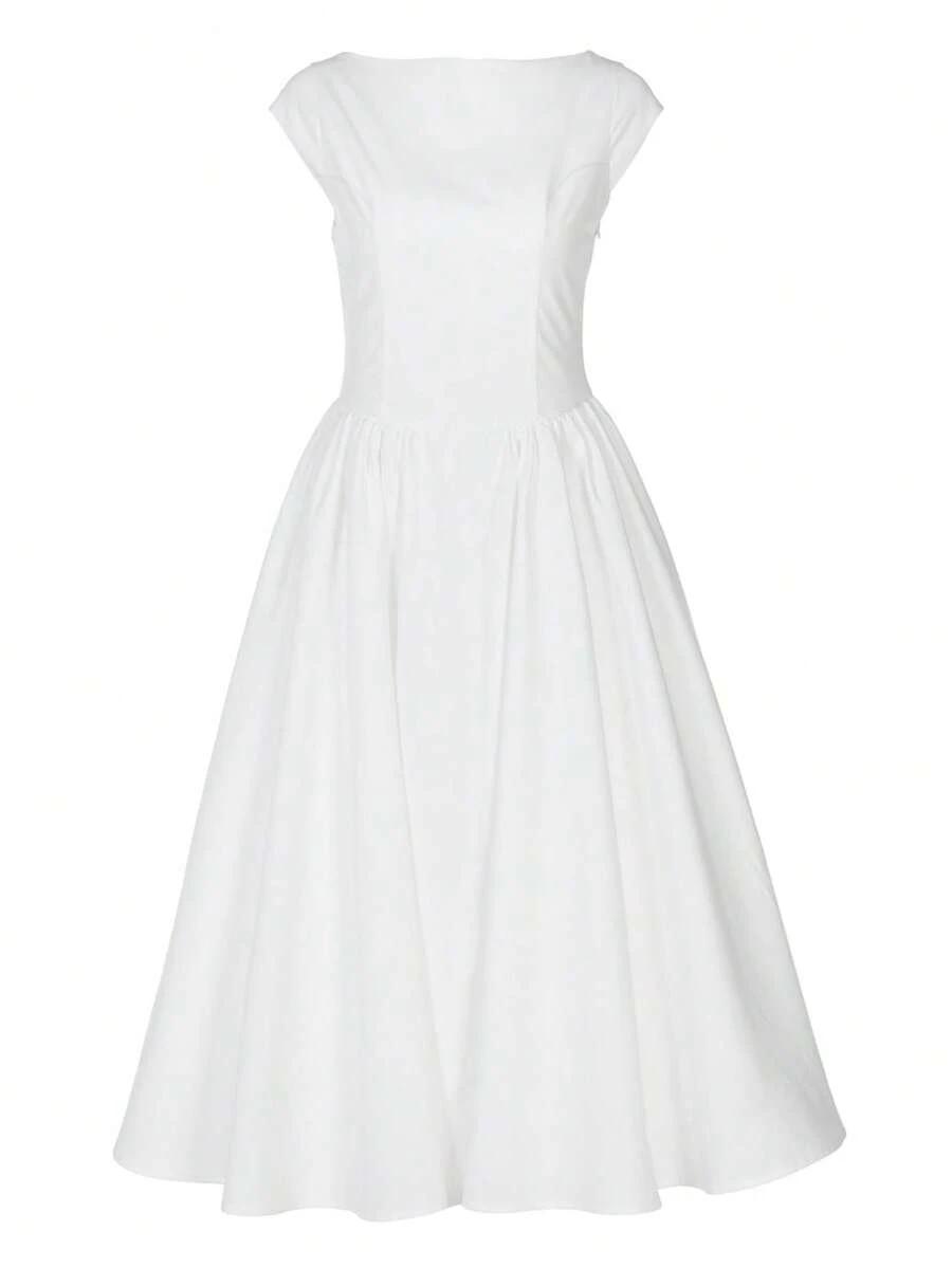 SHEIN BIAŁA MIDI SUKIENKA S06__XXL