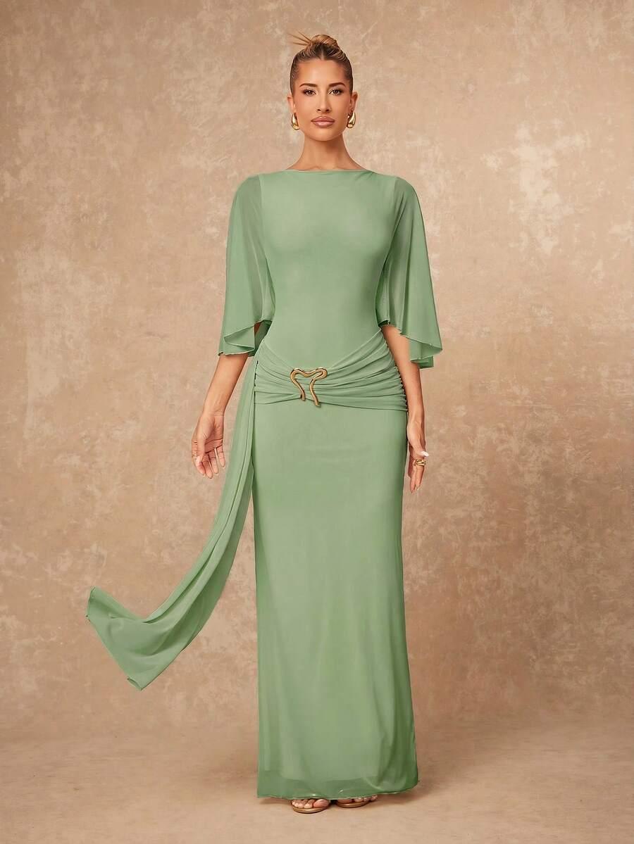 LUMALEX ZIELONA SUKIENKA MAXI S06__XS