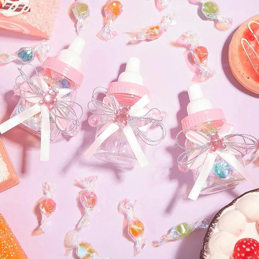 SHEIN RÓŻOWE PLASTIKOWE BUTELKI 12 PACK S07