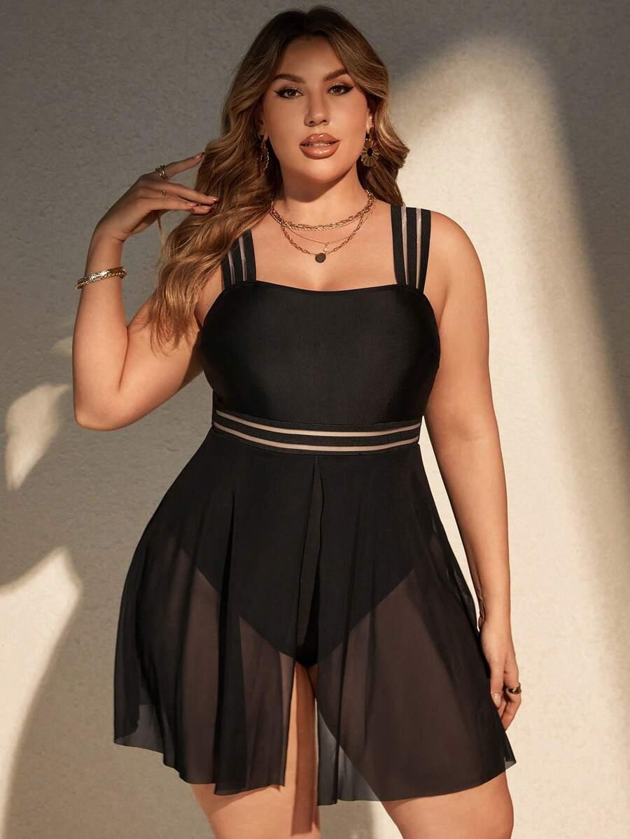 SHEIN CZARNY JEDNOCZĘŚCIOWY STRÓJ KĄPIELOWY S09__46
