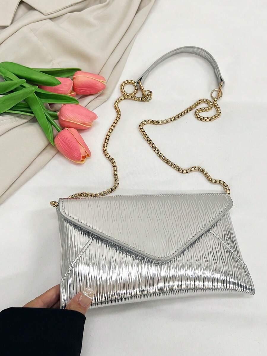 SHEIN SREBRNA TOREBKA KOPERTÓWKA S07__21X13CM