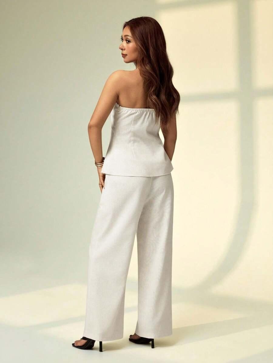 SHEIN BEŻOWE SPODNIE CASUAL S06__XXS
