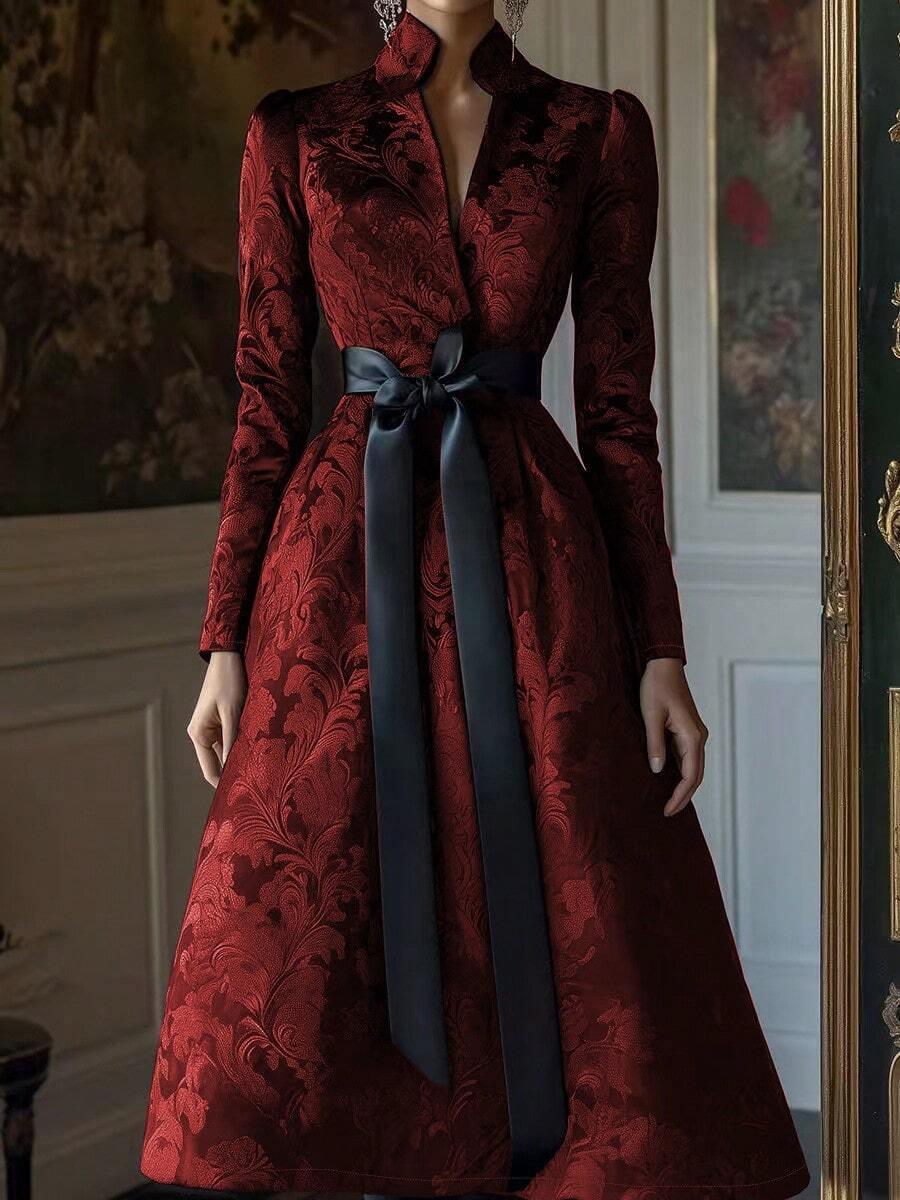 SHEIN CZERWONA SUKIENKA MAXI WZÓR S06__S