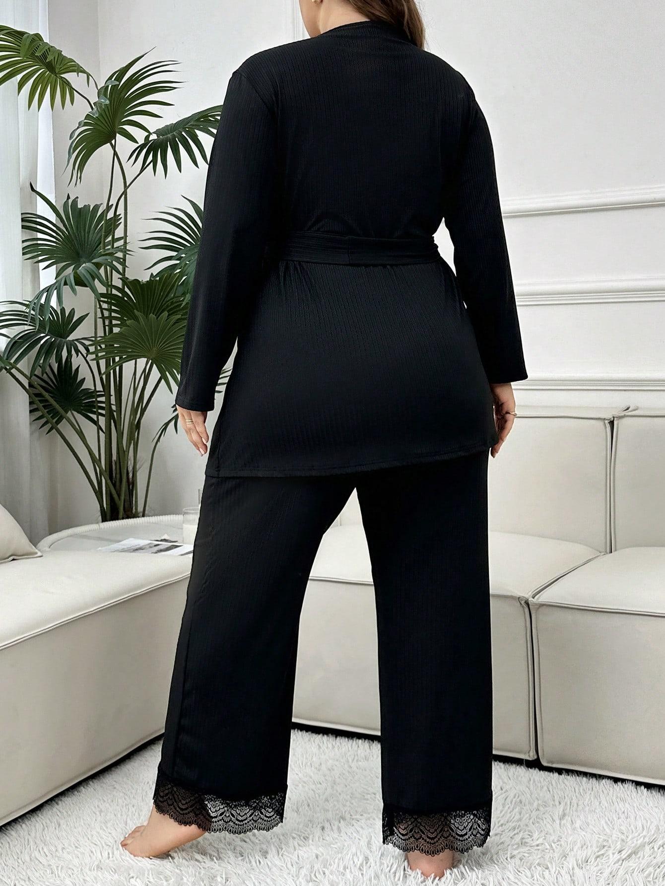 SHEIN CZARNA PIŻAMA KOMPLET S06__50