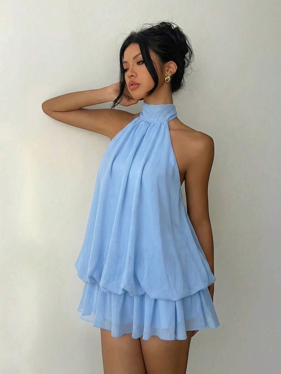 ALORUH NIEBIESKA MINI SUKIENKA S06__XXS