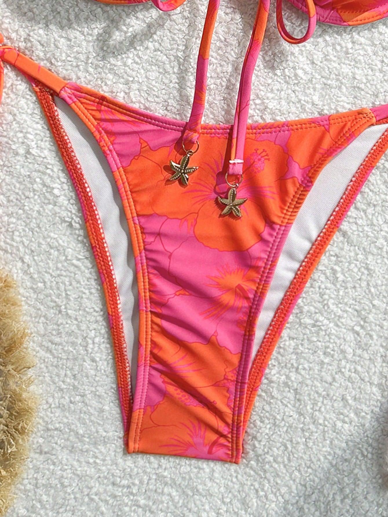 SHEIN POMARAŃCZOWY STRÓJ KĄPIELOWY S09__XL