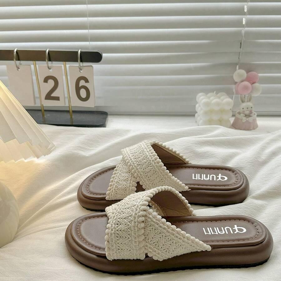 SHEIN BEŻOWE WSUWANE KLAPKI S06__37,5
