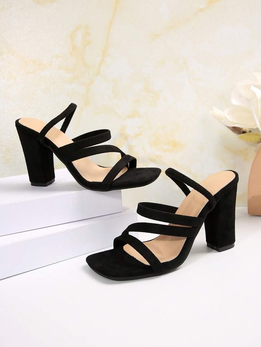 SHEIN CZARNE KLAPKI IMITACJA ZAMSZU S06__39