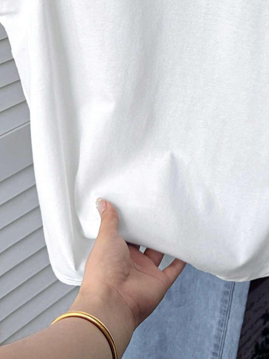 SHEIN BIAŁY BAWEŁNIANY T-SHIRT S06__164/170