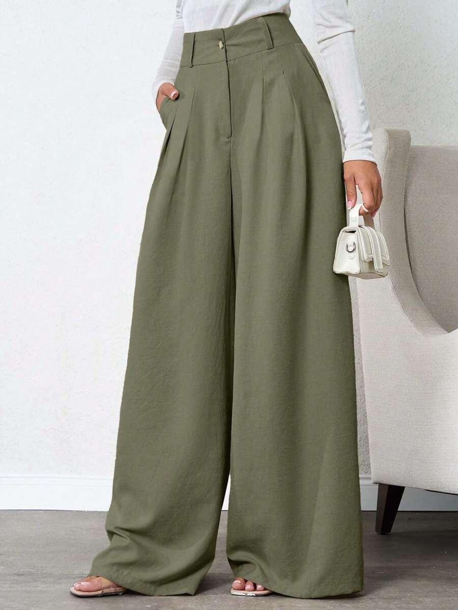 SHEIN ZIELONE SPODNIE CASUAL S06__S