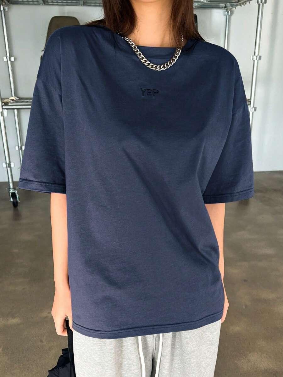 DAZY NIEBIESKI T-SHIRT BASIC S06__L