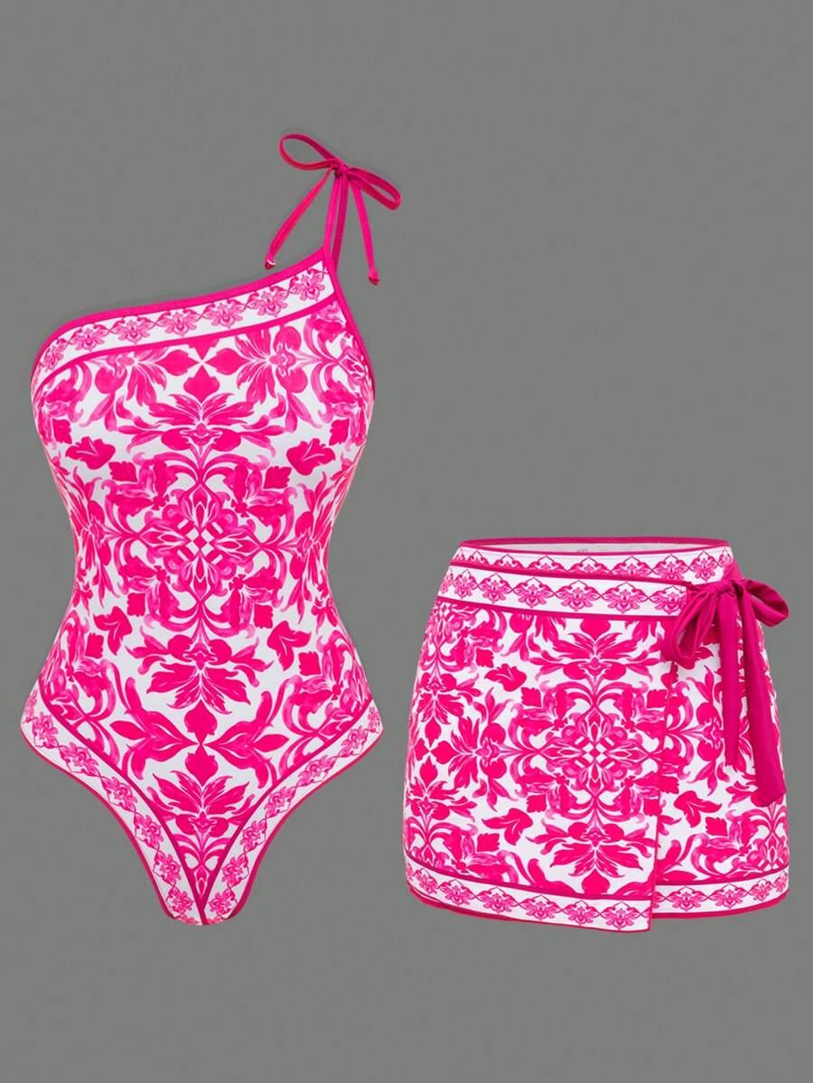 SHEIN JEDNOCZĘŚCIOWY STRÓJ KĄPIELOWY SPÓDNICA S09__M